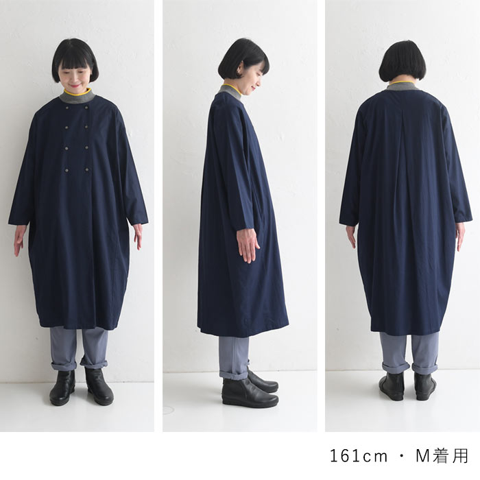 50％OFF セール！ 返品交換不可 ワンピース 長袖 レディース ロング ストレッチコットン ダブルボタン 綿 25AW0904, q0109, q5, | earth_eco_loco | 23