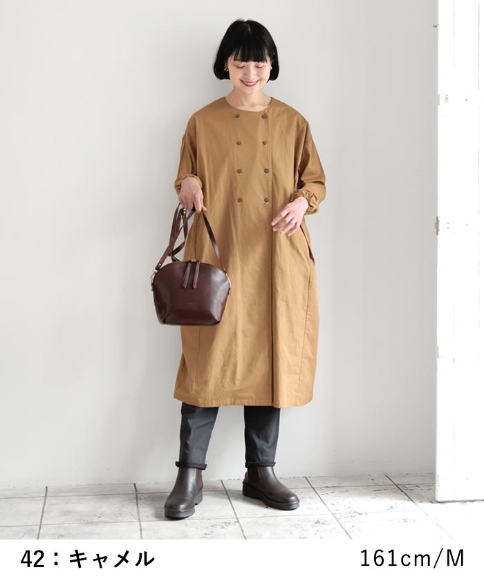 50％OFF セール！ 返品交換不可 ワンピース 長袖 レディース ロング ストレッチコットン ダブルボタン 綿 25AW0904, q0109, q5, | earth_eco_loco | 06