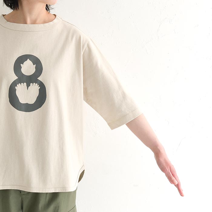 メール便送料無料 Tシャツ 五分袖 レディース 末広がりビリケンさん 綿100％ 25SS0704, | earth_eco_loco | 16