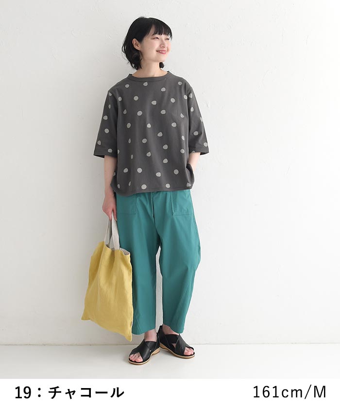 1,111円OFFクーポンあり メール便送料無料 Tシャツ 五分袖 レディース ドット ビリケンさん 綿100％ 25SS0704, | earth_eco_loco | 09