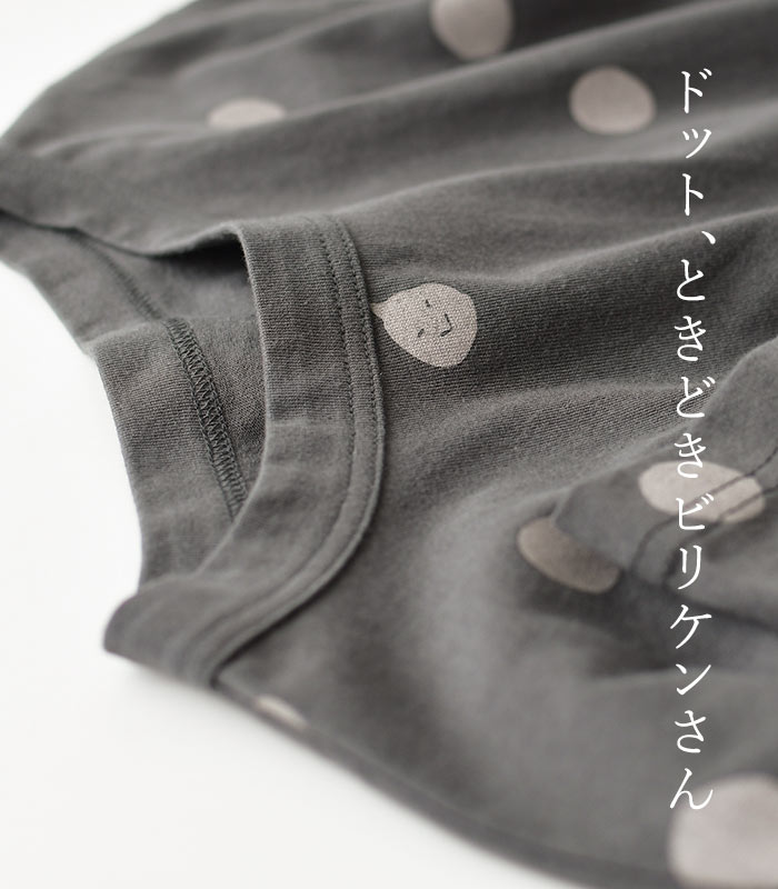 1,111円OFFクーポンあり メール便送料無料 Tシャツ 五分袖 レディース ドット ビリケンさん 綿100％ 25SS0704, | earth_eco_loco | 01