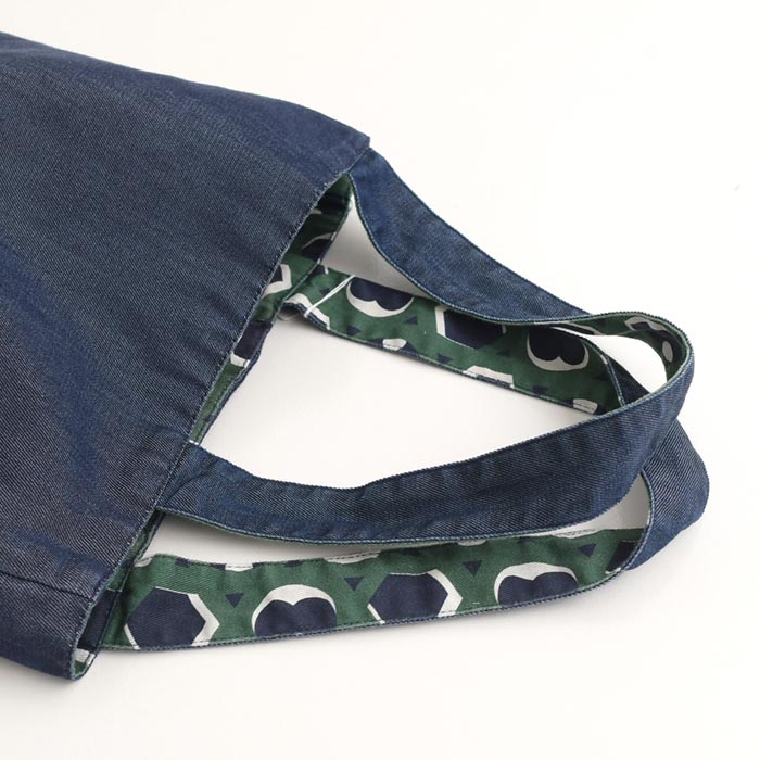 メール便可 バッグ 鞄 レディース リバーシブル レトロ 幾何学模様 デニム 綿 25AW0822, | earth_eco_loco | 09