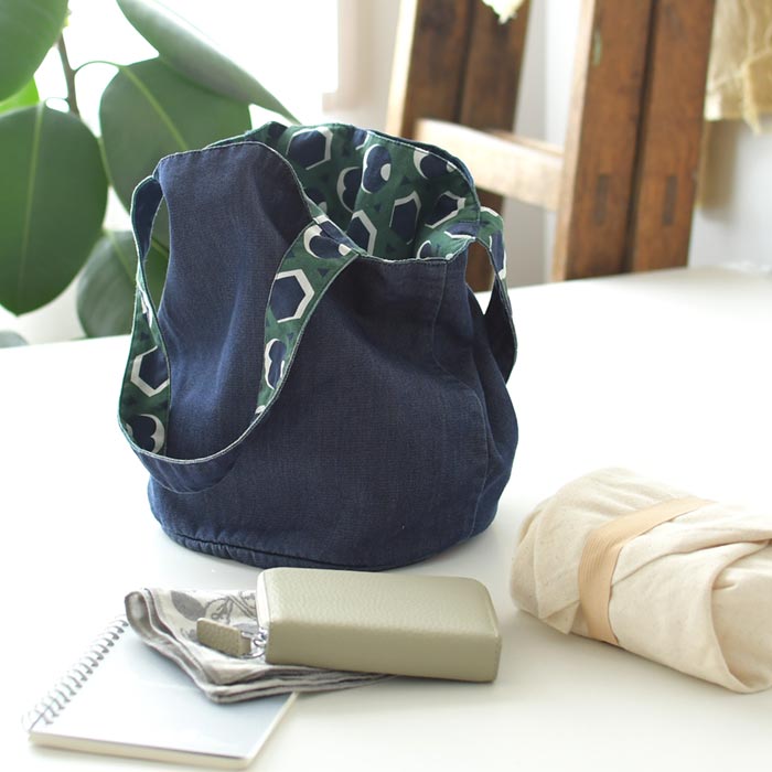 メール便可 バッグ 鞄 レディース リバーシブル レトロ 幾何学模様 デニム 綿 25AW0822, | earth_eco_loco | 07