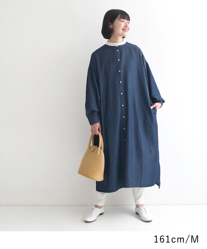 20％OFF セール！ 返品交換不可 前開きワンピース ロング 長袖 レディース デニム 綿 25AW0822, q1128, q2, | earth_eco_loco | 10