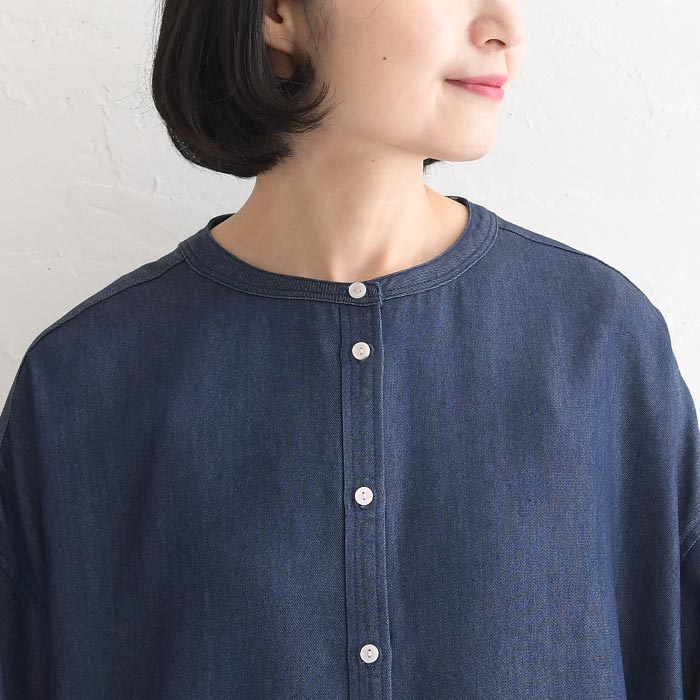 20％OFF セール！ 返品交換不可 前開きワンピース ロング 長袖 レディース デニム 綿 25AW0822, q1128, q2, | earth_eco_loco | 13