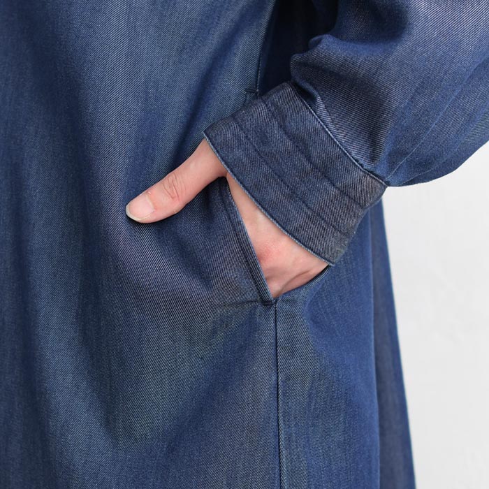 20％OFF セール！ 返品交換不可 前開きワンピース ロング 長袖 レディース デニム 綿 25AW0822, q1128, q2, | earth_eco_loco | 17