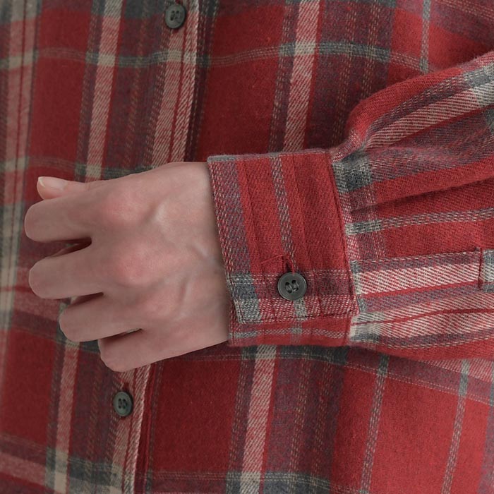 ワンピース 長袖 レディース スキッパー チェック コットン起毛 綿100％ 25AW0904, | earth_eco_loco | 20