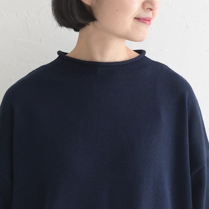 プルオーバー ニットセーター 長袖 レディース ロールネック ゆったり ワイド 綿ニット 綿100％ 26SS0204R, | earth_eco_loco | 22