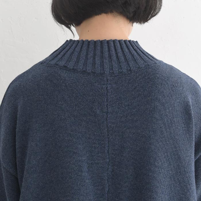 ニットプルオーバー 長袖 レディース コットンニット ざっくり ハイネック 綿 25AW1003, | earth_eco_loco | 19