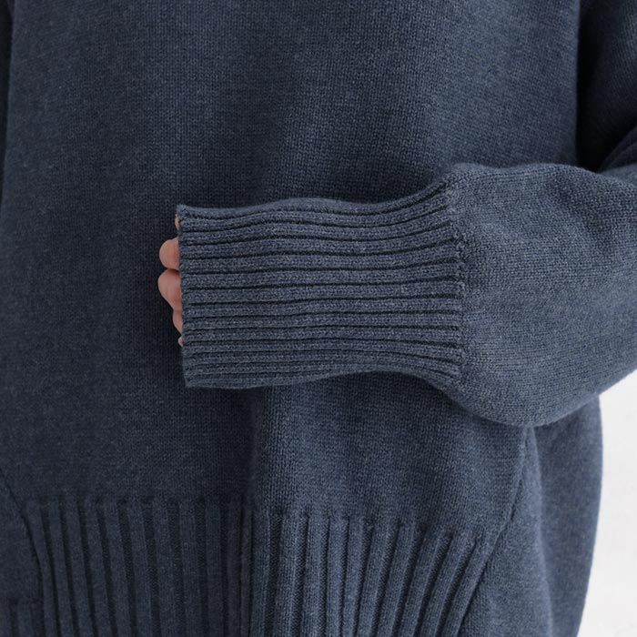 ニットプルオーバー 長袖 レディース コットンニット ざっくり ハイネック 綿 25AW1003, | earth_eco_loco | 21