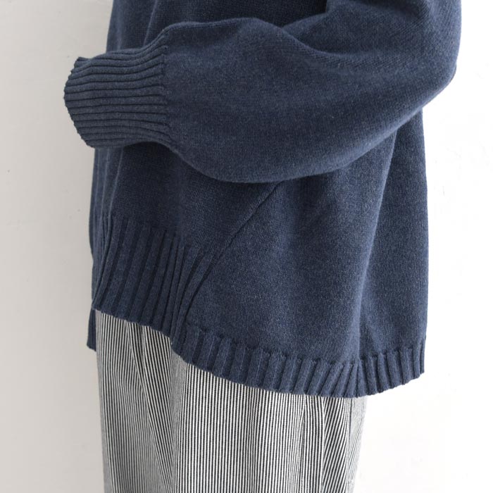 ニットプルオーバー 長袖 レディース コットンニット ざっくり ハイネック 綿 25AW1003, | earth_eco_loco | 22