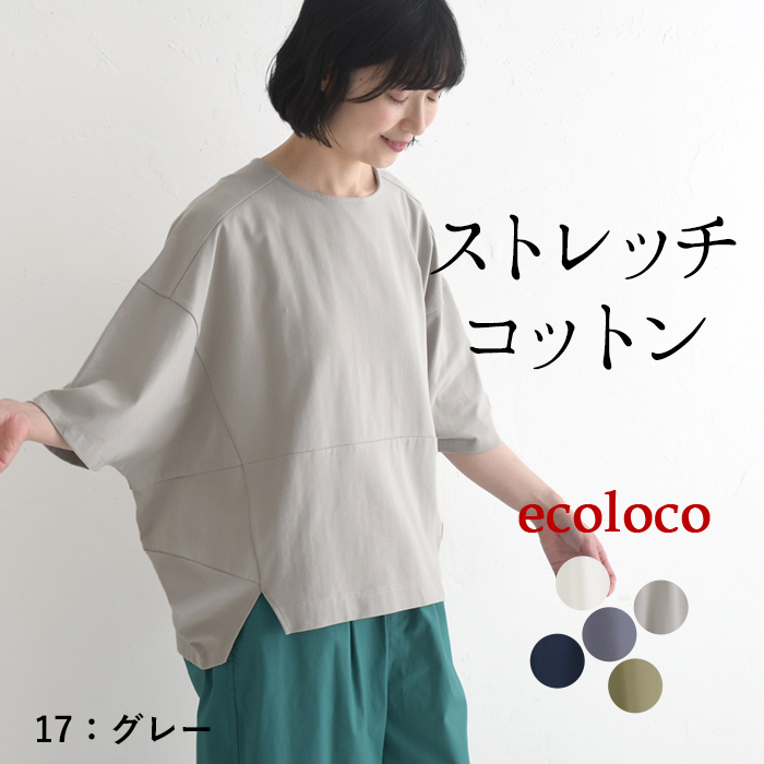 カットソー Tシャツ ストレッチコットン earth_eco_loco 春 夏 30代 40代 50代 26SS0403, | earth_eco_loco | 02