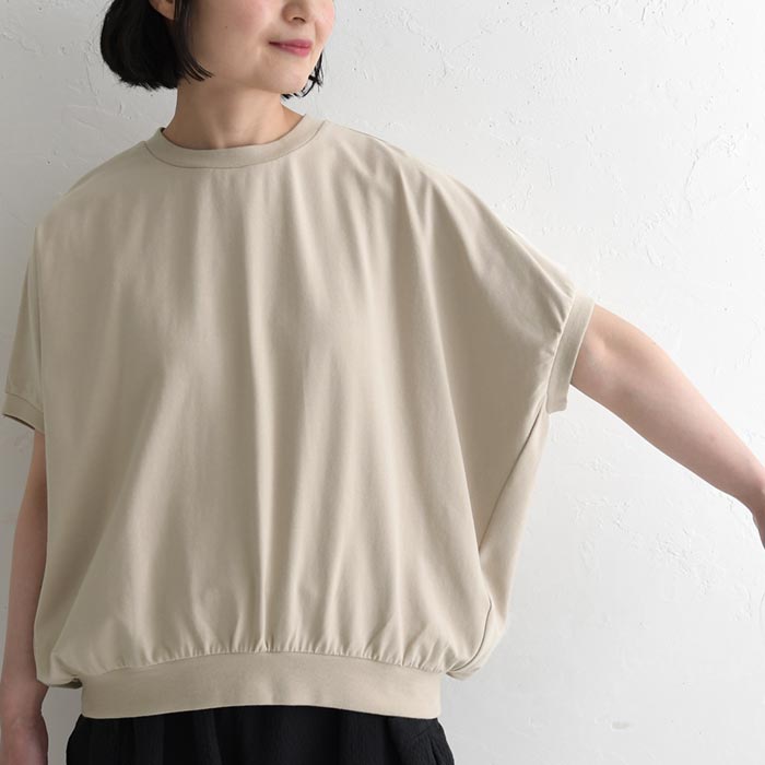 プルオーバー 半袖 ストレッチコットン カットソー 裾ギャザー 夏 春 Tシャツ 30代 40代 50代 26SS0424, | earth_eco_loco | 23