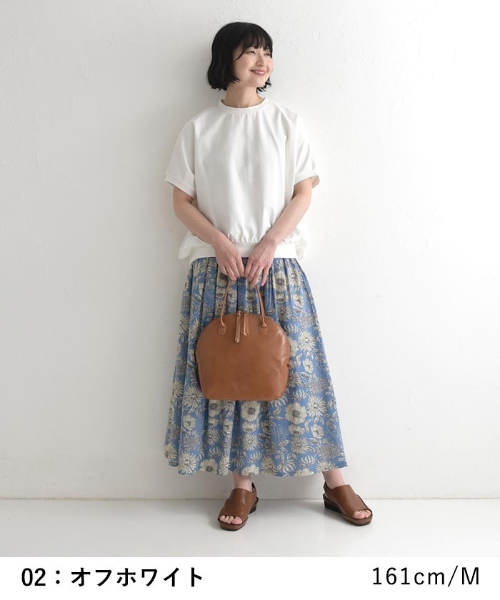 プルオーバー 半袖 ストレッチコットン カットソー 裾ギャザー 夏 春 Tシャツ 30代 40代 50代 26SS0424, | earth_eco_loco | 14