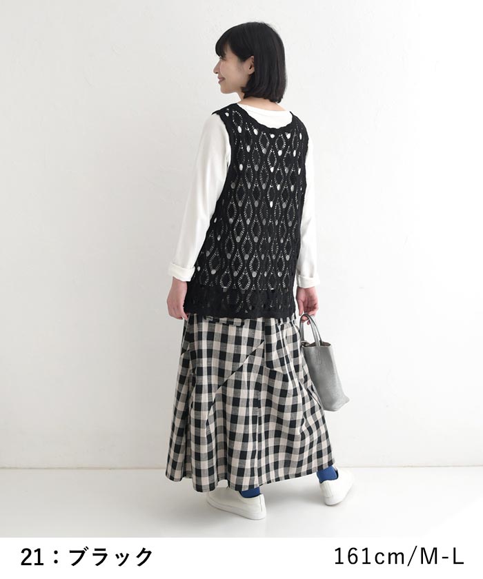 新作早割P5倍 プルベスト レディース ベスト ジレ コットン クロシェ 綿100％ 春 夏 秋 30代 40代 50代 26SS0219, | earth_eco_loco | 16