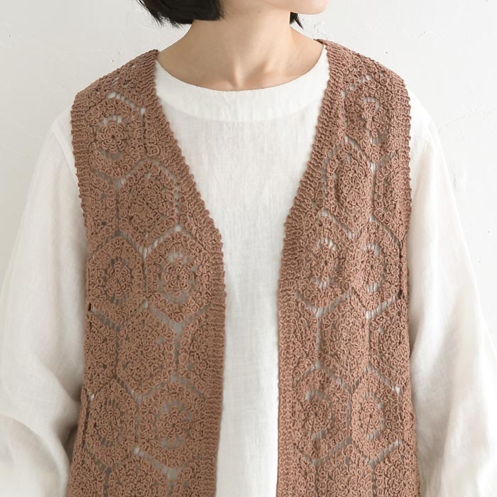 新作早割P5倍 ジレ ベスト レディース 透かし編み 重ね着 コットン クロシェ 綿 春 夏 秋 30代 40代 50代 26SS0219, | earth_eco_loco | 15