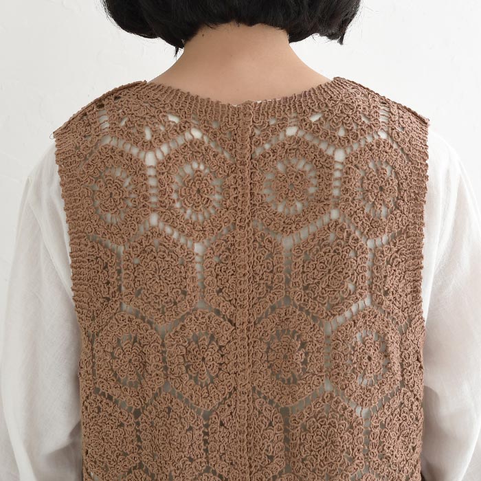 新作早割P5倍 ジレ ベスト レディース 透かし編み 重ね着 コットン クロシェ 綿 春 夏 秋 30代 40代 50代 26SS0219, | earth_eco_loco | 16