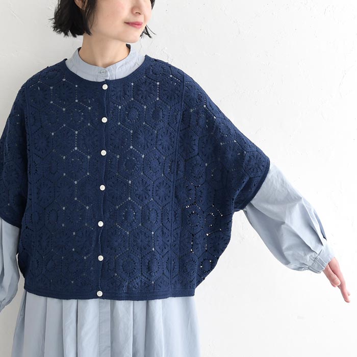 新作早割P5倍 カーディガン レディース コットン クロシェ 五分袖 綿100％ 春夏 秋 30代 40代 50代 26SS0219, | earth_eco_loco | 20