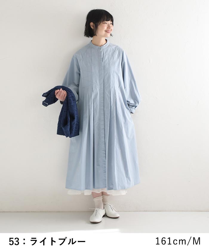 新作早割P5倍 タックワンピース レディース ロング 綿タイプライター 綿100％ 春 夏 秋 30代 40代 50代 26SS0219, | earth_eco_loco | 12