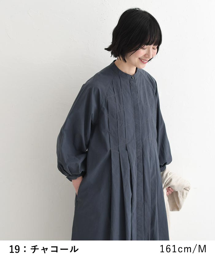 新作早割P5倍 タックワンピース レディース ロング 綿タイプライター 綿100％ 春 夏 秋 30代 40代 50代 26SS0219, | earth_eco_loco | 13