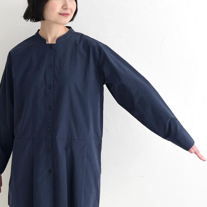 新作早割P5倍 裾プリーツチュニック レディース 長袖 綿タイプライター ロング 綿100％春 夏 秋 30代 40代 50代 26SS0219, | earth_eco_loco | 19