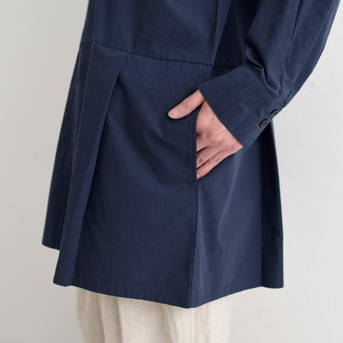 新作早割P5倍 裾プリーツチュニック レディース 長袖 綿タイプライター ロング 綿100％春 夏 秋 30代 40代 50代 26SS0219, | earth_eco_loco | 21