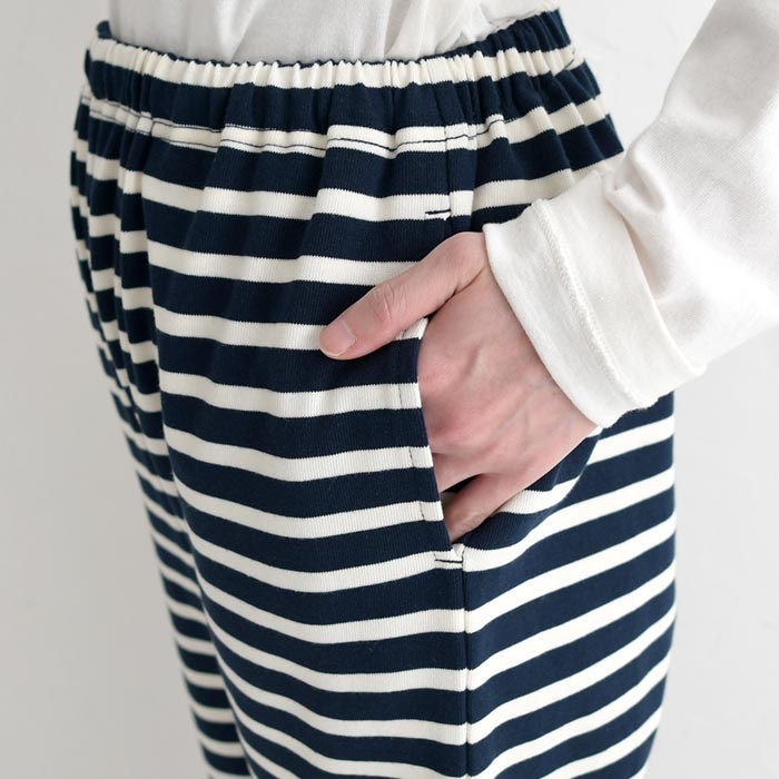 新作早割P5倍 ボーダーパンツ コットン100％ earth_eco_loco 春 夏 30代 40代 50代 26SS0306, | earth_eco_loco | 18