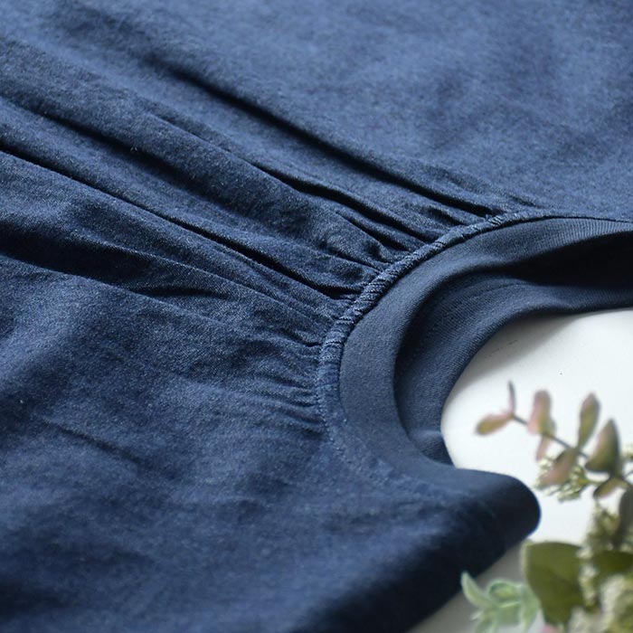 デニムブラウス ネックリブ 後ろタック半袖プルオーバー 夏 春 30代 40代 50代 26SS0424, | earth_eco_loco | 17