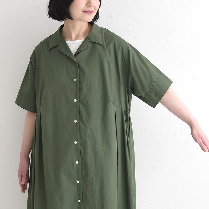ワンピース オープンカラー 綿コーマポプリン 綿100% earth_eco_loco 春 夏 30代 40代 50代 26SS0522, | earth_eco_loco | 19