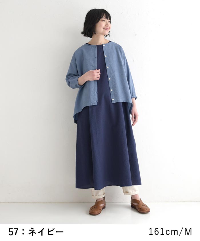 ワンピース 旅行にもシワ気にならない コットンサッカー earth_eco_loco 春 夏 30代 40代 50代 26SS0403, | earth_eco_loco | 12