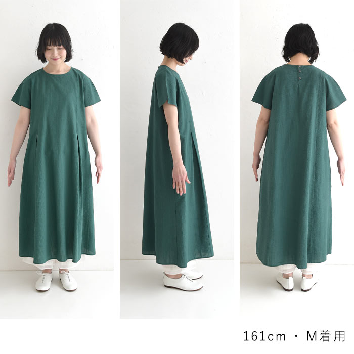 ワンピース 旅行にもシワ気にならない コットンサッカー earth_eco_loco 春 夏 30代 40代 50代 26SS0403, | earth_eco_loco | 22