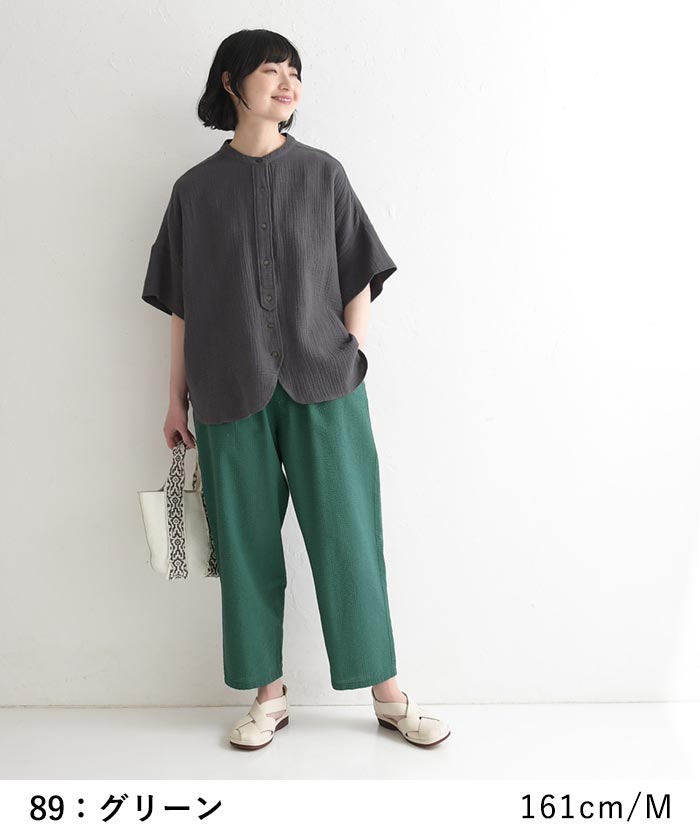 パンツ 旅行にもシワ気にならない コットンサッカー earth_eco_loco 春 夏 30代 40代 50代 26SS0403, | earth_eco_loco | 13