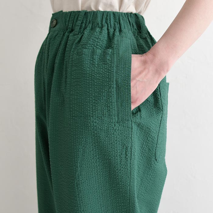 パンツ 旅行にもシワ気にならない コットンサッカー earth_eco_loco 春 夏 30代 40代 50代 26SS0403, | earth_eco_loco | 20