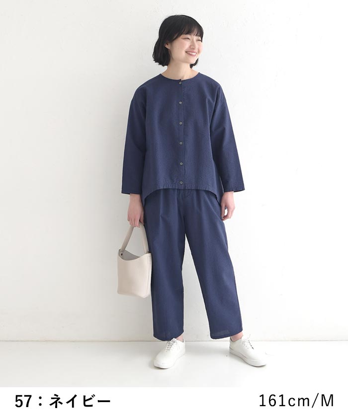 パンツ 旅行にもシワ気にならない コットンサッカー earth_eco_loco 春 夏 30代 40代 50代 26SS0403, | earth_eco_loco | 11