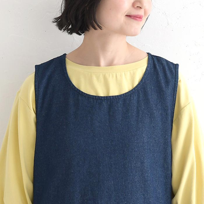 新作早割P5倍 エプロンワンピース 7ozデニム ジャンパースカート 綿100％ earth_eco_loco 春 夏 30代 40代 50代 26SS0306, | earth_eco_loco | 13