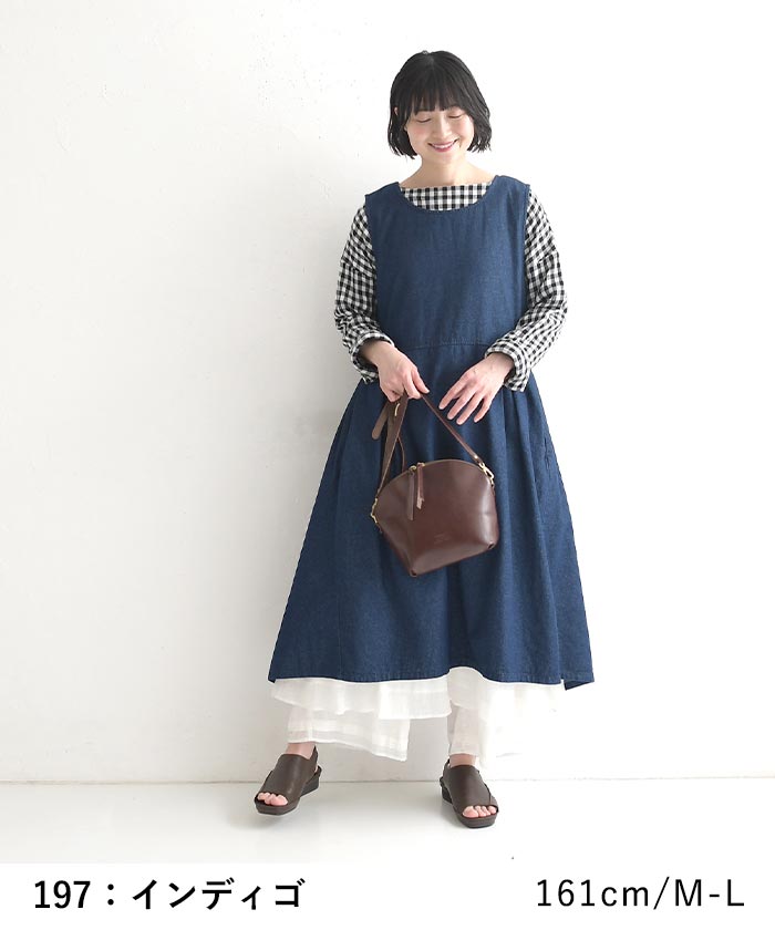 新作早割P5倍 エプロンワンピース 7ozデニム ジャンパースカート 綿100％ earth_eco_loco 春 夏 30代 40代 50代 26SS0306, | earth_eco_loco | 05