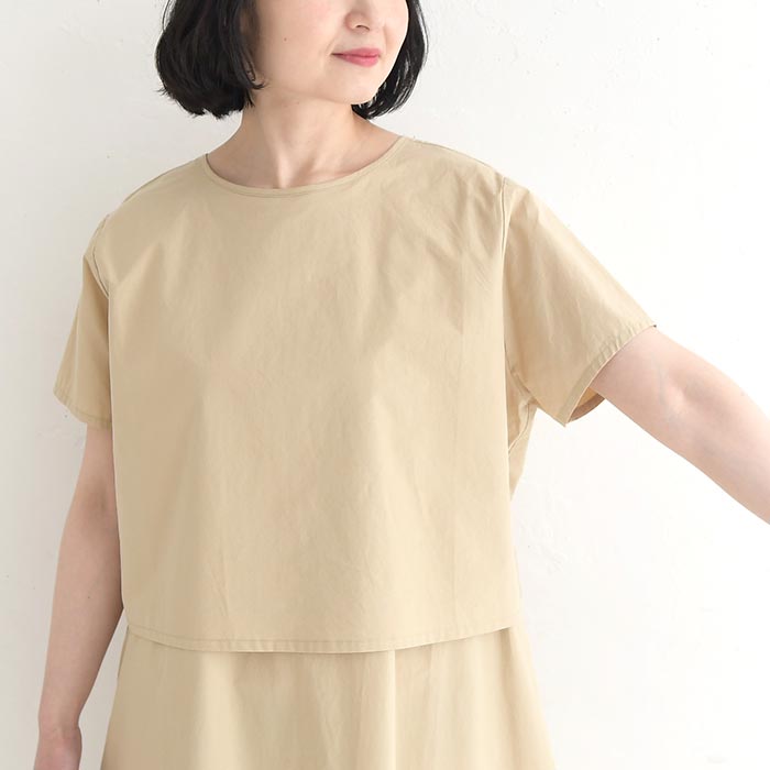 ワンピース 前後2way レイヤード風 ドッキング 綿100% earth_eco_loco 春 夏 30代 40代 50代 26SS0501, | earth_eco_loco | 19