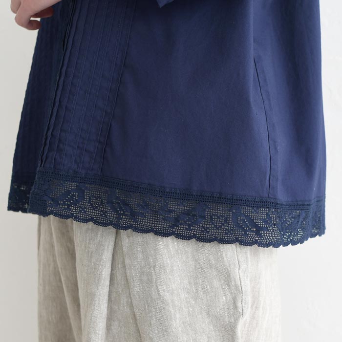 小鳥レースの ピンタックブラウス 綿100% earth_eco_loco 春 夏 30代 40代 50代 26SS0410, | earth_eco_loco | 21