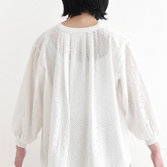 ブラウスカーディガン ラウンド刺繍 涼しい 綿100% earth_eco_loco 夏 春 30代 40代 50代 26SS0604, | earth_eco_loco | 15