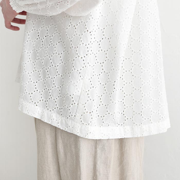 ブラウスカーディガン ラウンド刺繍 涼しい 綿100% earth_eco_loco 夏 春 30代 40代 50代 26SS0604, | earth_eco_loco | 18