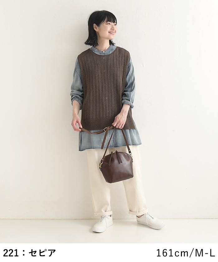 早割10％OFFクーポン ベスト 麻ライクギマコットン earth_eco_loco  秋 30代 40代 50代 26AW0821, | earth_eco_loco | 07