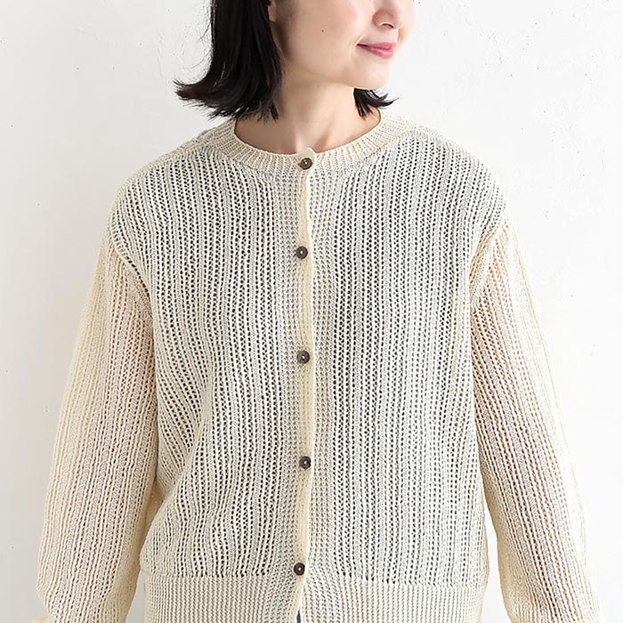 早割10％OFFクーポン カーディガン 麻ライクギマコットン earth_eco_loco  秋 30代 40代 50代 26AW0821, | earth_eco_loco | 17
