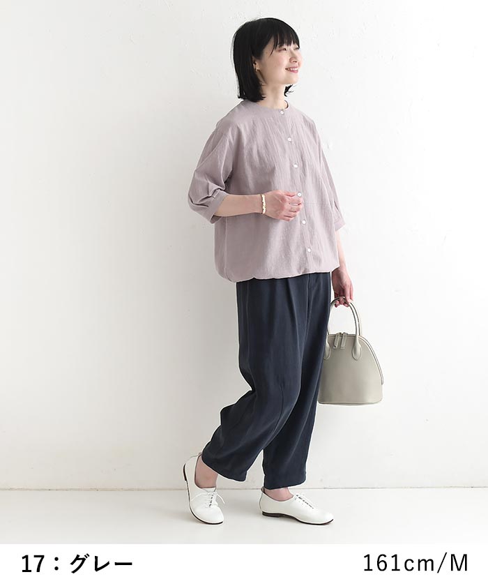 ブラウス コットンスラブ 裾絞り 綿100% earth_eco_loco 夏 春 30代 40代 50代 26SS0604, | earth_eco_loco | 13