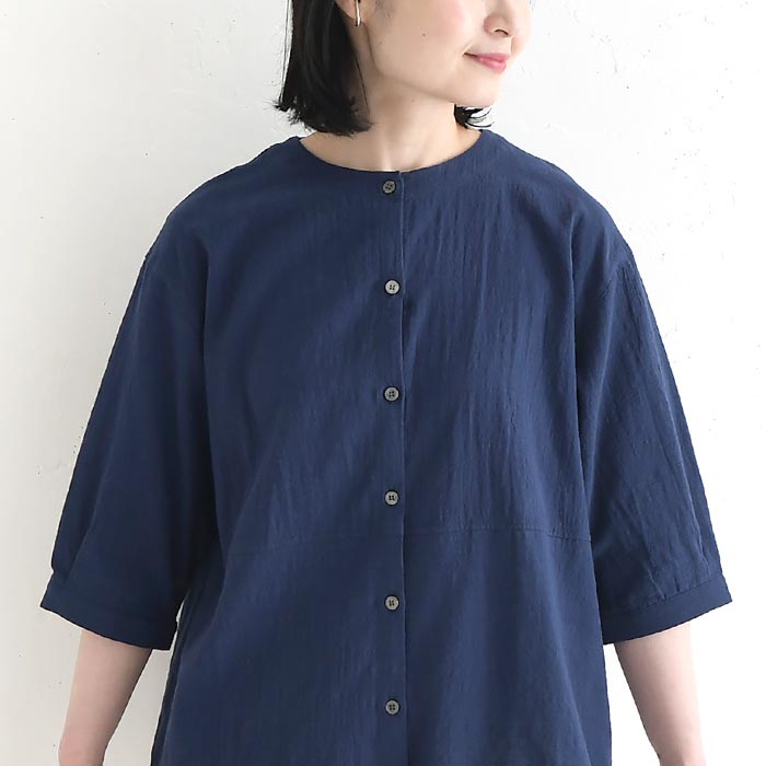 ブラウス コットンスラブ 裾絞り 綿100% earth_eco_loco 夏 春 30代 40代 50代 26SS0604, | earth_eco_loco | 15