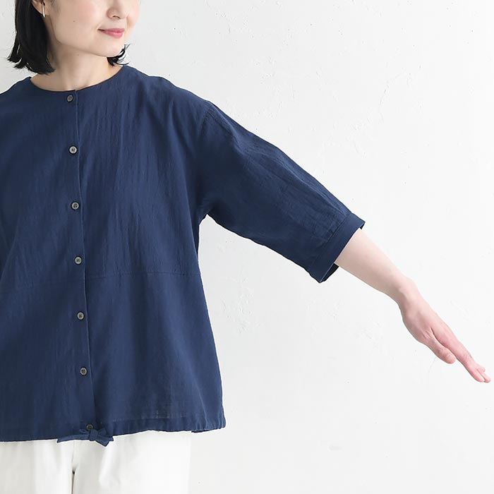 ブラウス コットンスラブ 裾絞り 綿100% earth_eco_loco 夏 春 30代 40代 50代 26SS0604, | earth_eco_loco | 18