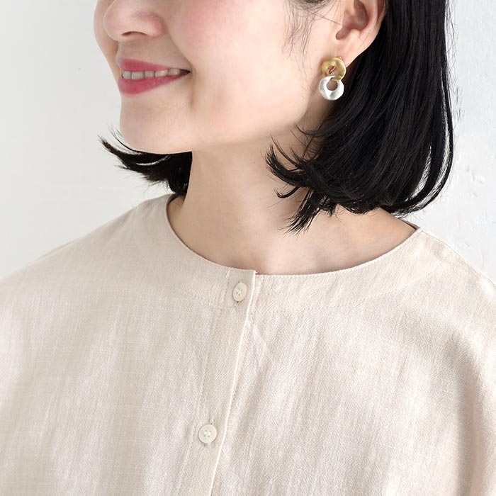 ブラウス コットンスラブ 裾絞り 綿100% earth_eco_loco 夏 春 30代 40代 50代 26SS0604, | earth_eco_loco | 10