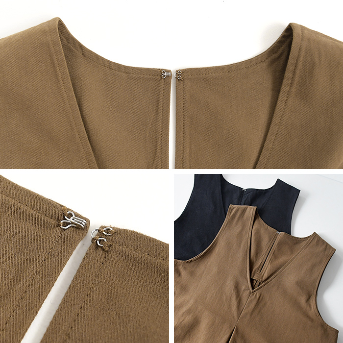 ジャンパースカート Vネック コットンツイル 綿100％ earth_eco_loco  ワンピース 秋 冬 30代 40代 50代 26AW0904, | earth_eco_loco | 19