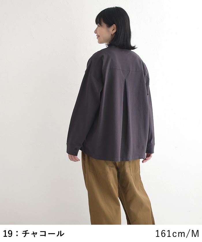 シャツ仕立ての綺麗見えカットソー ストレッチコットン earth_eco_loco  レディース 秋 冬 26AW0910, | earth_eco_loco | 14