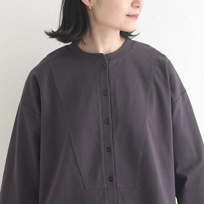 シャツ仕立ての綺麗見えカットソー ストレッチコットン earth_eco_loco  レディース 秋 冬 26AW0910, | earth_eco_loco | 17