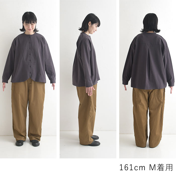 シャツ仕立ての綺麗見えカットソー ストレッチコットン earth_eco_loco  レディース 秋 冬 26AW0910, | earth_eco_loco | 22